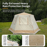 Tente de camping automatique hexagonale gonflable toutes saisons, Oxford 150D noir enduit, double couche, imperméable 2000-3000 mm, pour 2 à 8 personnes