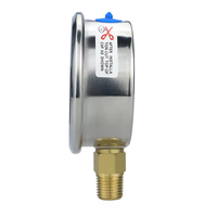 Manomètre OEM en acier inoxydable, indicateur de pression, air, huile, anti-explosion, résistant aux chocs, connexion en laiton, 0~600 bar, CE