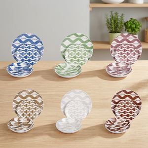 Set di Stoviglie in Porcellana Ikat Sibilla da 18 Pezzi, Adatto per Lavastoviglie e Microonde - Product Image 2