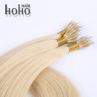 Ekstensi Rambut Nano Ring Terlaris Alami Silky Cuticle Aligned Kinky Remy Pirang Muda Grosir Salon Jiffy Hair