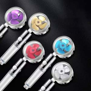 High Pressure Shower Filter Water Saving Flow 360° Rotating Small <b>Fan</b> ABS Rain <b>Spray</b> Nozzle Shower Head for Bathroom - Product Image 2