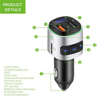 Ugreen — chargeur de voiture USB sans fil, double Port USB QC3.0, transmetteur Fm, mains libres, charge rapide