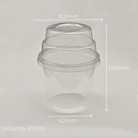 Sulide Vente en gros Logo personnalisé 250ml pp Gobelets en plastique de type cône pour la crème glacée Vente en gros avec couvercle