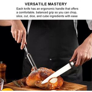 Ensemble de couteaux de cuisine personnalisés, 16 pièces, acier inoxydable, lame en damas forgée, couteaux de chef, couteaux utilitaires avec support en bois - Product Image 4