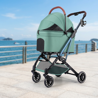 Poussette pliable 3-en-1 pour animaux de compagnie, chariot de transport pour petits chiens et chats, poussette de voyage