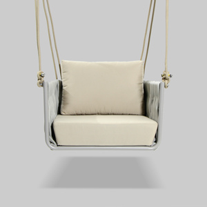 Morden Double Egg Chair Columpio <span class=keywords><strong>colgante</strong></span> de cuerda para interiores y exteriores con cojín de metal para dormitorio y parque - Product Image 5