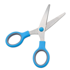Childrens And Students Scissors 5 Inch Stainless Steel Round Pointed <b>Paper</b> Cutting For Home Office Use Blue Gray - Product Image 1