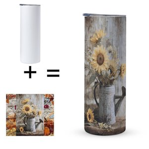 Stainless Steel Tumbler 20oz Vacuum <b>Insulated</b> Custom Sunflower Design Travel <b>Mug</b> - Product Image 5