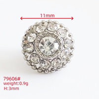 Prendas de abrigo de calidad para mujer Botones de vástago de diamantes de imitación de metal Botones redondos de plata de lujo hechos de aleación de zinc