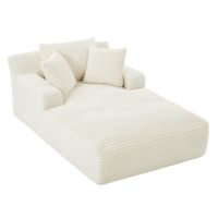 Chaise longue de 67 pouces, surdimensionnée, écologique, durable, rembourrée en velours côtelé, sans accoudoirs, siège profond, canapé-lit, sans assemblage