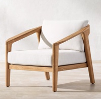 Nouveau Salon de Jardin Classique en Teck 2025 – Canapé Simple en Rotin Tressé et Table Basse – Mobilier d'Extérieur Décontracté
