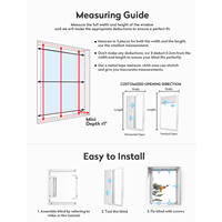 Persiana Opaca Anti-UV ZSTARR Fácil de Instalar, Ajuste Perfecto, Persianas Celulares de 20 mm, Persianas de Panal para Puerta Corredera y Ventana