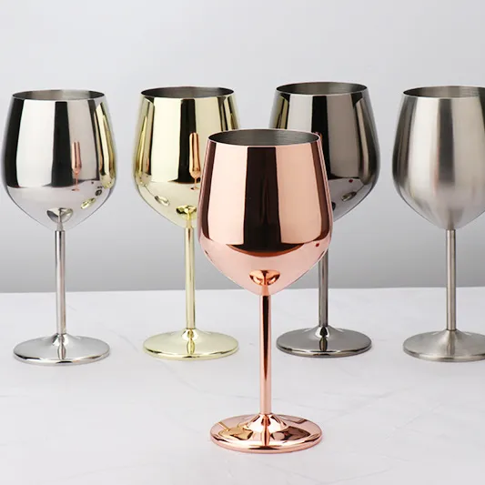 Unique and Cute Portable Metal Wine Glass Stainless Steel Wine Glass Unbreakable Gold Wine Glasses