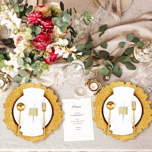 Assiette de présentation de 13 pouces élégante et économique pour mariages et fêtes, motifs personnalisables, réutilisable - Product Image 2
