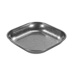 Assiette carrée vintage en acier inoxydable 304, finition vieillie, pour snacks, frites, poulet, usage restaurant - Product Image 5