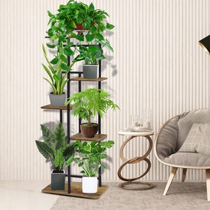 <span class=keywords><strong>Support</strong></span> de plante de balcon de salon intérieur en métal à cinq niveaux <span class=keywords><strong>Support</strong></span> extérieur en métal pour pots de fleurs de jardinage - Product Image 5