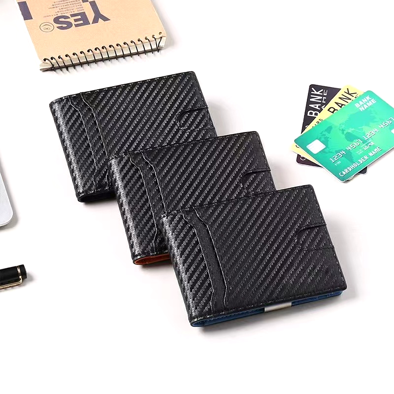 mens rfid blocking carbon fiber slim wallet