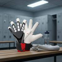 Gants de gardien de but de football en latex de 4 mm, coupe négative, protège-doigts, respirants, réglables, gants de protection pour tous les âges, utilisation en extérieur