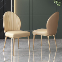 Chaises de salle à manger les plus populaires, design moderne minimaliste, hôtel, villa, chaise en acier inoxydable doré, restaurant, chaise en cuir de loisirs