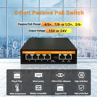 TiNCAM 4-Port 100M RJ45 24V Nicht-Standard Passiver PoE-Switch für CCTV und NVR 250m Produkt auf Lager Ethernet PoE Netzwerk-Switch