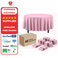 Vente en gros d'usine, nappe de table ronde en plastique réutilisable, nappes jetables pour tables rectangulaires