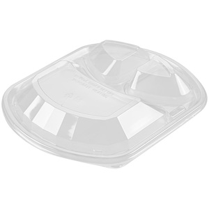 Lonchera Ecológica Negra de 3 Compartimentos, Apta para Alimentos, de PP Desechable, con Tapa Transparente, Contenedor de Alimentos para Llevar - Product Image 4
