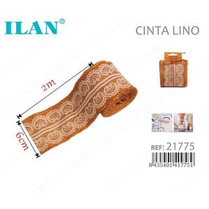 Nastro di Lino Ilan 6 Cm 2 M, Nastro Decorativo per Artigianato - Product Image 1