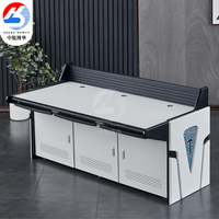 Bureau d'ordinateur modulaire extensible en fer moderne pour bureau commercial