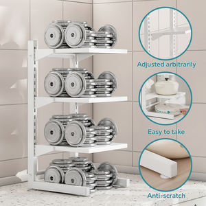 Üretici 2-3-4 katmanlı mutfak tencere ve tavalar raf tezgah dolap raf yüksekliği ayarlanabilir Pot organizatör mutfak için - Product Image 4