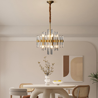 Vente en gros de chandelier moderne et simple en verre avec branches d'or chandelier américain créatif à 8 lumières pour le salon et la chambre à coucher