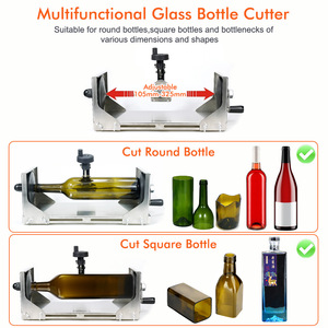 Cortador de Botellas de Vidrio Ajustable de 105-325 mm para Vino, Cerveza y Licores, 360 °   Cuchilla giratoria y mango de fácil agarre para manualidades y proyectos del hogar - Product Image 3