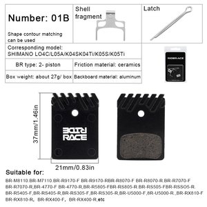 Plaquettes de frein à disque RIDERACE pour vélo de route 944 L05A L04C en céramique et résine ICE pour étrier SHIMANO R7070 R8070 R9170 RS805 etc. - Product Image 6