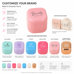 <span class=keywords><strong>Pot</strong></span> cosmétique carré personnalisé 4,3 cm, réutilisable, avec couvercle à clipser, pour crème ou baume à lèvres, format voyage, OEM - Product Image 4