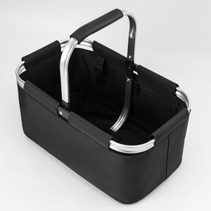 Grand panier de courses pliable portable Sac de pique-nique en plein air avec poignées rembourrées Panier pliable pratique - Product Image 5