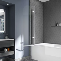 Charnière pivotante en aluminium 9CE charnière pliante pour porte en verre de douche pleine longueur charnière de profil mural en aluminium pour verre de 6mm