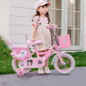 Bicicleta Infantil Rosada Económica de Fábrica con Ruedas de Entrenamiento Anchas con Luces de 12'' 14'' 16'' 18'' 20'' para Niños de 2 a 12 Años - Product Image 4