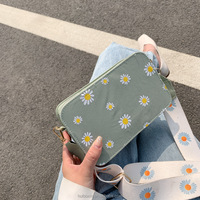 Nouveau Sac d'Été Frais pour Femme 2024, Sac à Fleurs Imprimé Chrysanthème, Sac à Bandoulière et Travers pour Fille