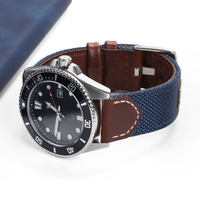 Meistverkauftes Schnellverschluss-Uhrenarmband aus Segeltuch und Leder, 20/22/24mm mit Edelstahl-Dornschließe, Canvas-Uhrenarmbänder