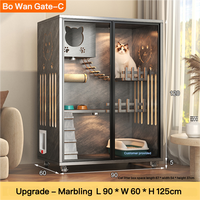 Meuble pour chat PAIPET, villa pour chat en bois moderne, armoire à plusieurs niveaux, maison pour chat d'intérieur avec éclairage LED, OEM personnalisé, vente en gros
