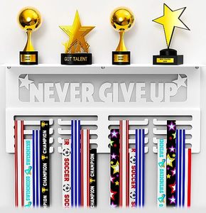 Nuovo stile tagliato al Laser verniciato a polvere Never Give Up White Medal Holder Hanger Display Wall Hanging Medal Holder Display - Product Image 2