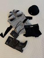 Gilet court pour femme 100 % laine avec col en fourrure de lapin Rex, boutons sur le devant, poches à rabat, gilet décontracté pour superposition