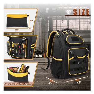 Factory Hot Selling <b>Tote</b> Storage Backpack <b>Bags</b> Oxford Cloth <b>Tool</b> Backpack Heavy-Duty Multiple Pockets Laptop Sleeve Zipper - Product Image 4