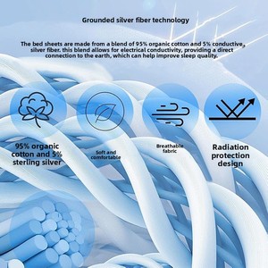 Drap-housse <span class=keywords><strong>anti</strong></span>-<span class=keywords><strong>moisissure</strong></span> 95% coton 5% fibre d'argent, tissu argenté absorbant l'humidité, drap de lit très vendu - Product Image 3