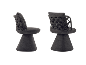 Silla de Comedor de Cuerda Tejida de Lujo Moderno, Silla de Diseño para <span class=keywords><strong>Restaurante</strong></span>, Sillón con Base Cónica Única para Hotel, Villa, Sala de Estar al Aire Libre - Product Image 2