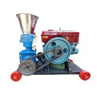 Machine à granulés d'aliments pour animaux de ferme, mobile, petite, diesel, 150 kg/h, CE, personnalisable, pour volailles, poulets, bovins, porcs, moutons, lapins