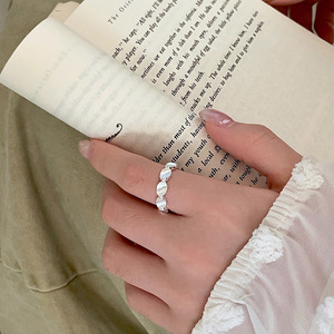 Anillo Ovalado Irregular de Plata de Ley S925, Anillo Geométrico Abierto para Mujer, Joyería Fina para Uso Diario - Product Image 3