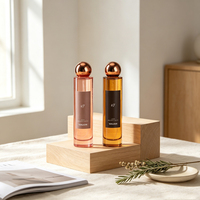 Flacon de parfum de luxe mince de 100 ml en verre avec bouchon sphérique pour huile parfumée, parfum personnel, vaporisateur à sertir pour le corps