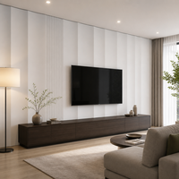 Panneaux muraux acoustiques rainurés 3D personnalisés, imperméables et insonorisés pour la décoration murale et de plafond des villas et hôtels, style moderne et luxueux