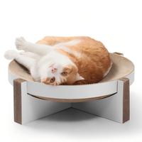 Griffoir pour chat pliable d'intérieur, rond, vertical, en carton ondulé durable, avec griffoir remplaçable