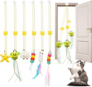 Juguetes Interactivos de Plumas para Gatos 2026, Juguetes Colgantes Retráctiles para Gatos, Juguetes de Auto-Juego para Gatos, Divertidos Juguetes para Gatitos, Juego de Persecución, Ejercicio Divertido - Product Image 1